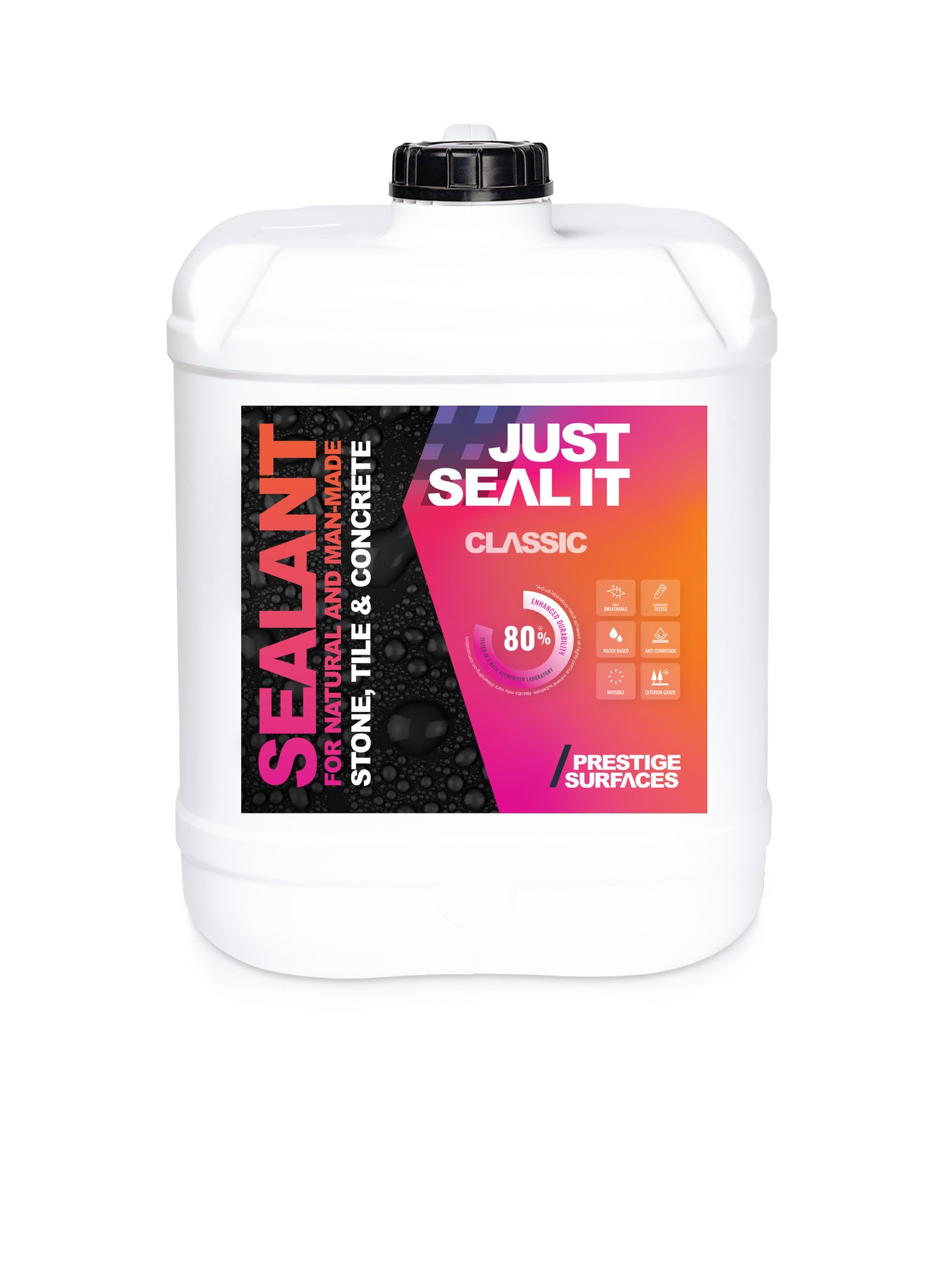 #JUSTSEALIT Classic Stone Sealer 20L for protecting stone, concrete, and paver surfaces